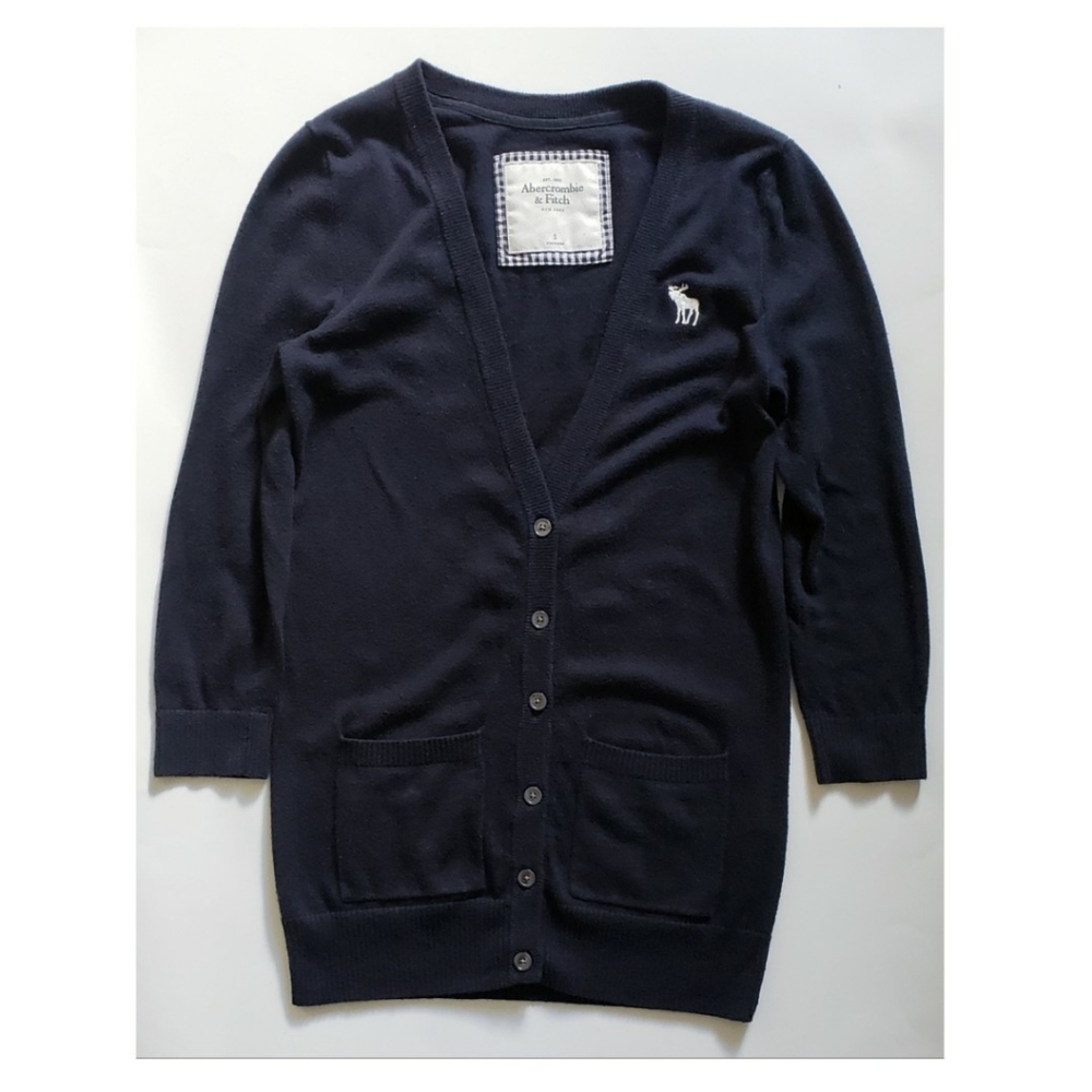 Abercrombie  S navy blue 3/4 sleeve cardigan